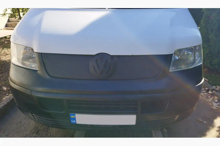 Volkswagen T5 Transporter 2003-2010 рр. Зимова верхній накладка на решітку Глянцева Фото 2