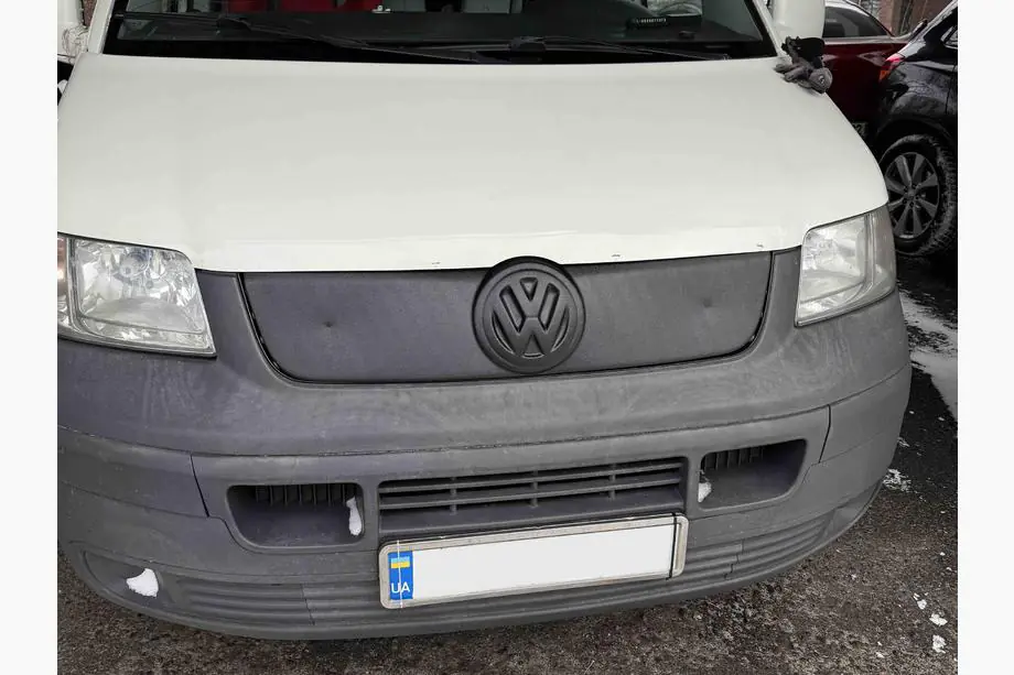 Volkswagen T5 Transporter 2003-2010 рр. Зимова верхній накладка на решітку Глянцева Фото 1