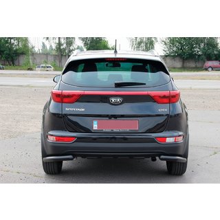 Задній захист куточки AK003 Black (нерж) Kia Sportage 2015-2021 рр. фото 3