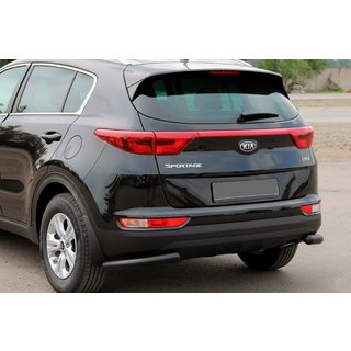 Задній захист куточки AK003 Black (нерж) Kia Sportage 2015-2021 рр. фото 1