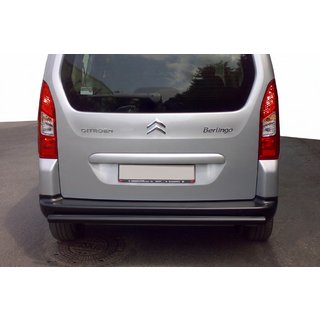 Задній захист Black (нерж.) 60 мм Citroen Berlingo 2008-2018 рр. фото 1