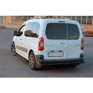 Задній захист Black (нерж.) 60 мм Citroen Berlingo 2008-2018 рр. фото 3