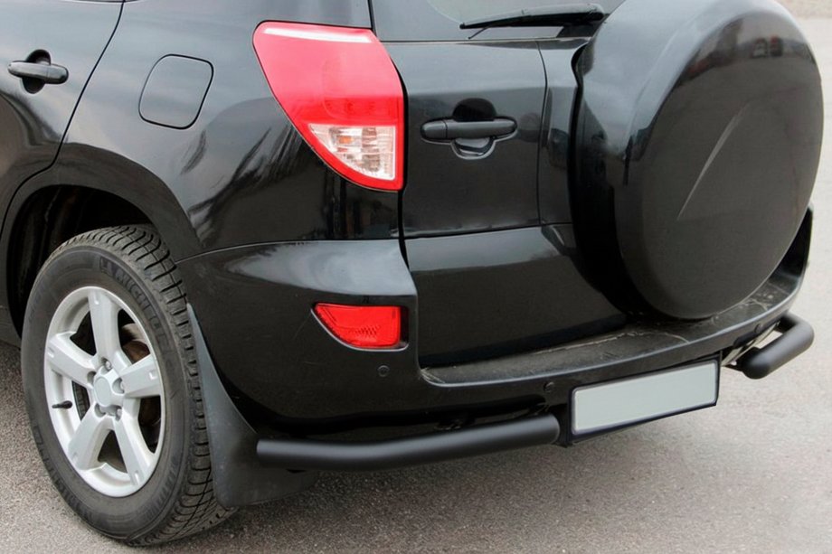 Toyota Rav 4 2006-2013 рр. Задні куточки AK003 Black (2 шт., нерж) Фото 1