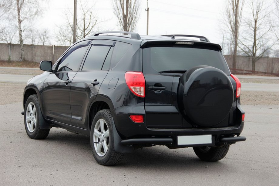 Toyota Rav 4 2006-2013 рр. Задні куточки AK003 Black (2 шт., нерж) Фото 3