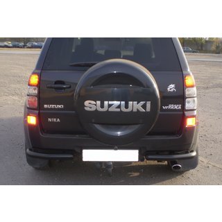 Задній захист AK003 Black (нерж) Suzuki Grand Vitara 2005-2017 рр. фото 1