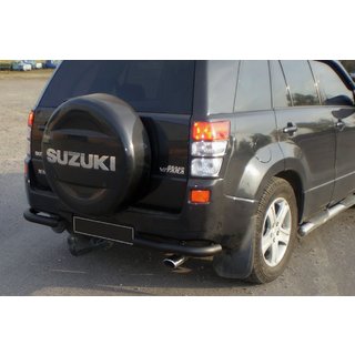 Задній захист AK003 Black (нерж) Suzuki Grand Vitara 2005-2017 рр. фото 2