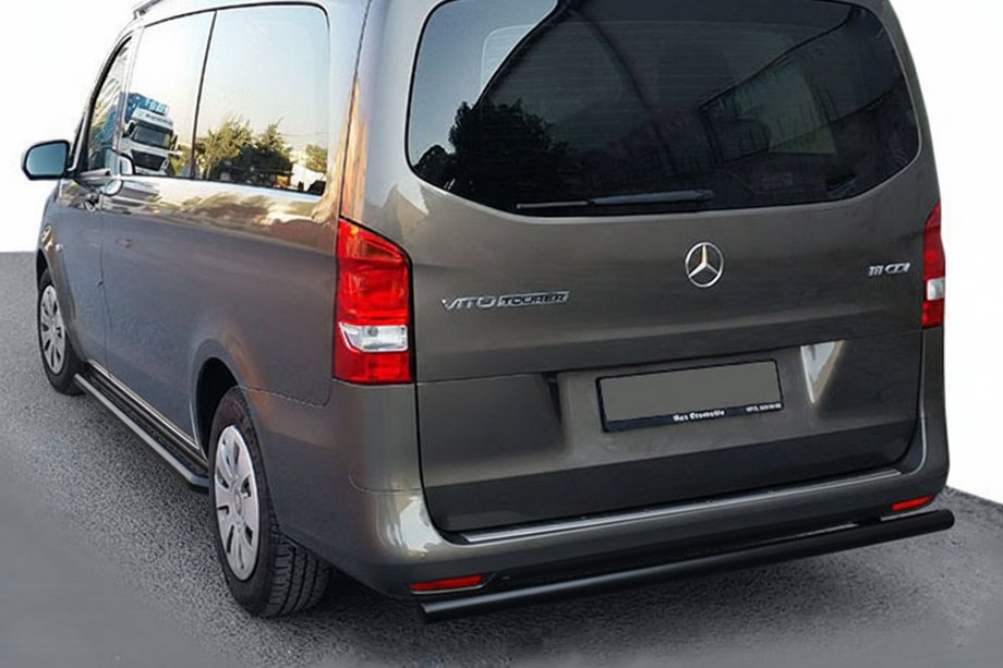 Mercedes Vito/V-class W447 2014- рр. Задній захист AK002 Black (нерж.) Фото 1
