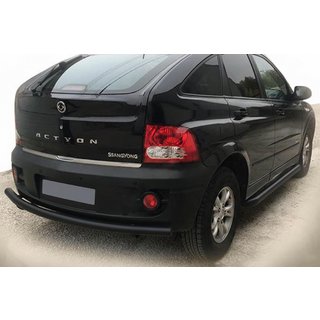 Задній захист AK002 Black (нерж) SsangYong Action 2005-2018 рр.