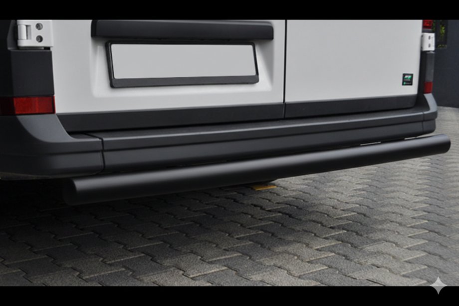Volkswagen Crafter 2016- рр. Задній захист AK002 Black (нерж) Фото 1