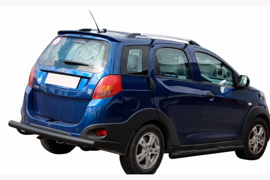 Chery Beat 2009-2015 рр. Задній захист AK002 Black (2 шт., нерж) Фото 2