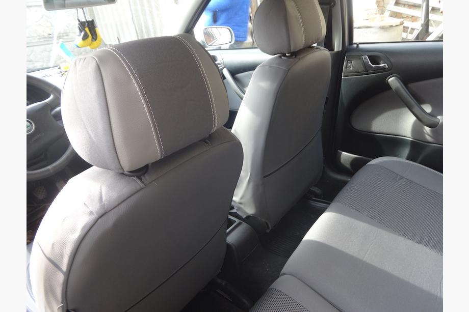 Skoda Octavia II A5 2010-2013 рр. Авточохли (кожзам↗тканина, Premium) Фото 17