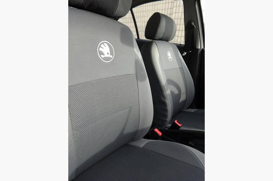 Skoda Octavia II A5 2010-2013 рр. Авточохли (кожзам↗тканина, Premium) Фото 26