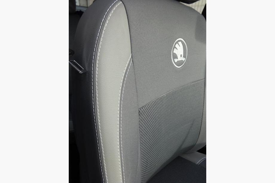 Skoda Octavia II A5 2010-2013 рр. Авточохли (кожзам↗тканина, Premium) Фото 29