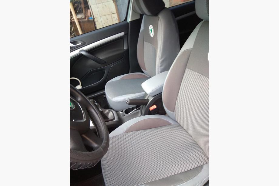 Skoda Octavia II A5 2010-2013 рр. Авточохли (кожзам↗тканина, Premium) Фото 3