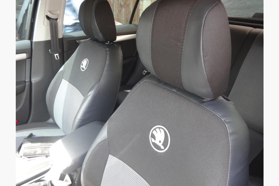 Skoda Octavia III A7 2013-2019 рр. Авточохли (кожзам↗тканина, Premium) Фото 2