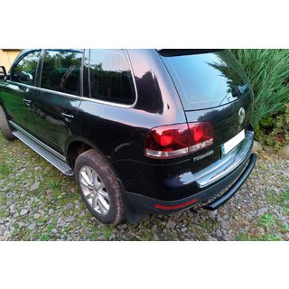 Задній захист AK002 Black (2 шт., нерж) Volkswagen Touareg 2002-2010 рр. фото 2