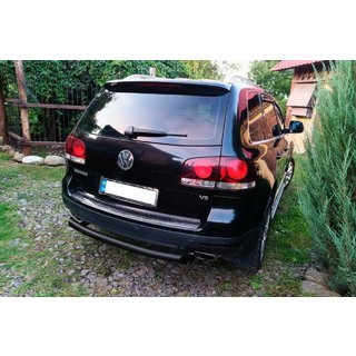 Задній захист AK002 Black (2 шт., нерж) Volkswagen Touareg 2002-2010 рр. фото 3