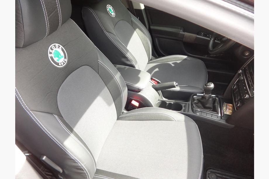 Skoda Superb 2001-2009 рр. Авточохли (кожзам↗тканина, Premium) Фото 7