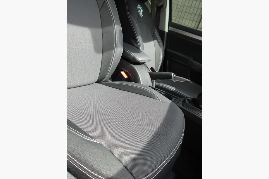 Skoda Superb 2001-2009 рр. Авточохли (кожзам↗тканина, Premium) Фото 17