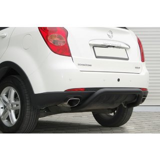 Задній кенгурятник AK006 Black (нерж) SsangYong Action 2005-2018 рр. фото 2