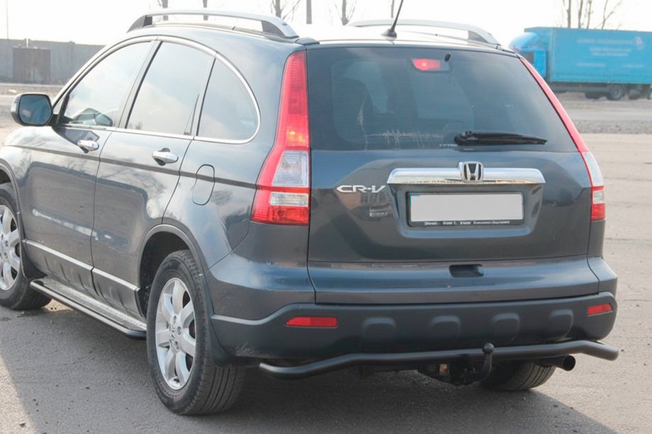 Honda CRV 2007-2011 рр. Задня дуга AK008 Black (нерж.) Фото 2
