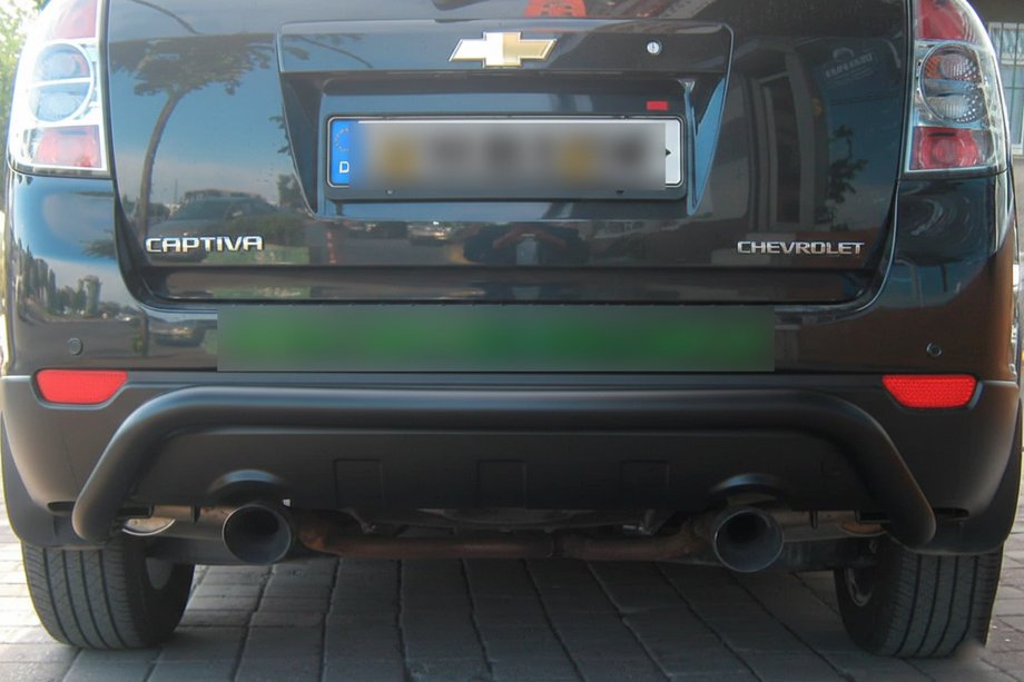 Chevrolet Captiva 2006-2019 рр. Задня дуга AK007 Black (нерж.) Фото 1
