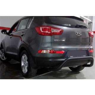 Задня дуга AK007 Black (нерж.) Kia Sportage 2010-2015 рр. фото 1