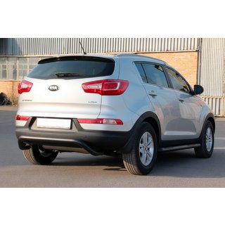 Задня дуга AK007 Black (нерж.) Kia Sportage 2010-2015 рр. фото 3
