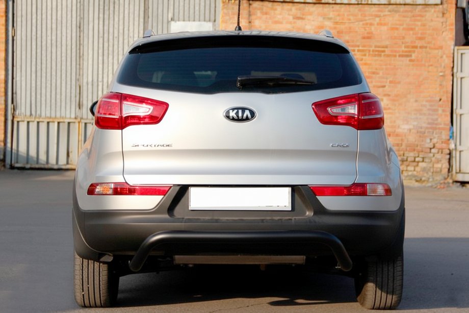 Kia Sportage 2010-2015 рр. Задня дуга AK007 Black (нерж.) Фото 2