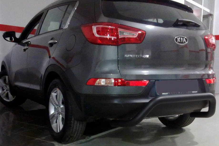 Kia Sportage 2010-2015 рр. Задня дуга AK007 Black (нерж.) Фото 1