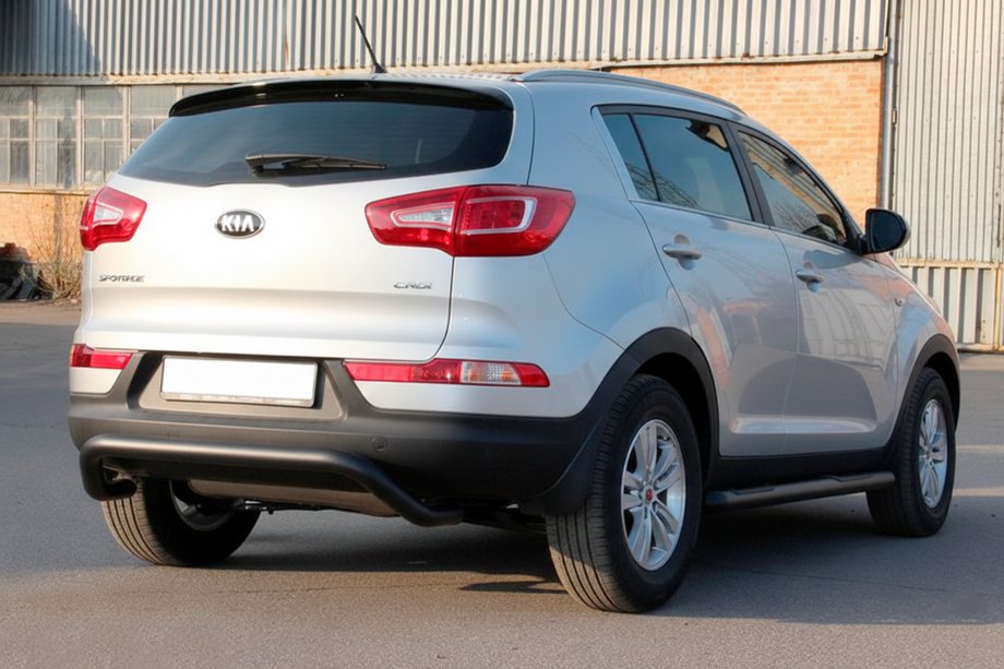 Kia Sportage 2010-2015 рр. Задня дуга AK007 Black (нерж.) Фото 3
