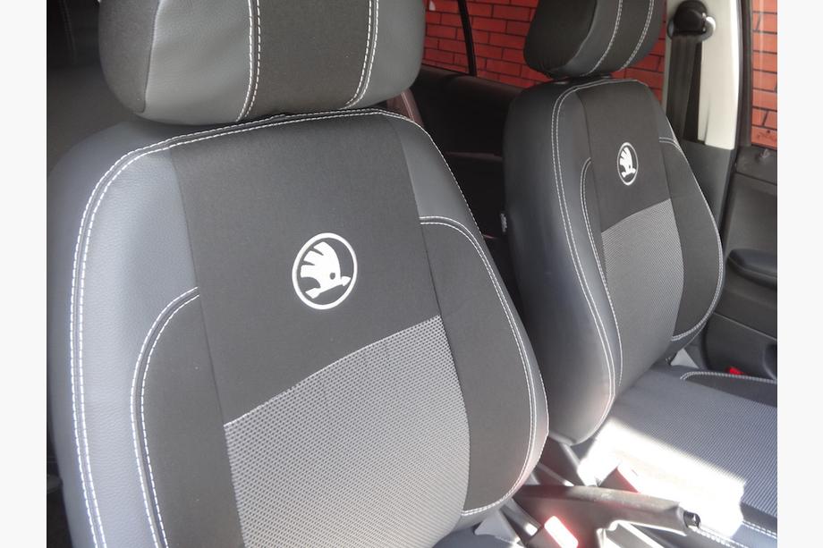 Skoda Fabia 2000-2007 рр. Авточохли (кожзам↗тканина, Premium) Фото 3