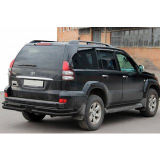 Задні подвійні куточки AK003-1 Black (2 шт., нерж) Toyota Land Cruiser Prado 120 2002-2009 рр. фото 1