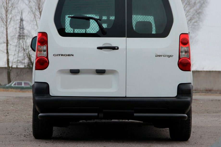 Citroen Berlingo 2008-2018 рр. Задні кути AK003 Black (нерж.) Фото 1