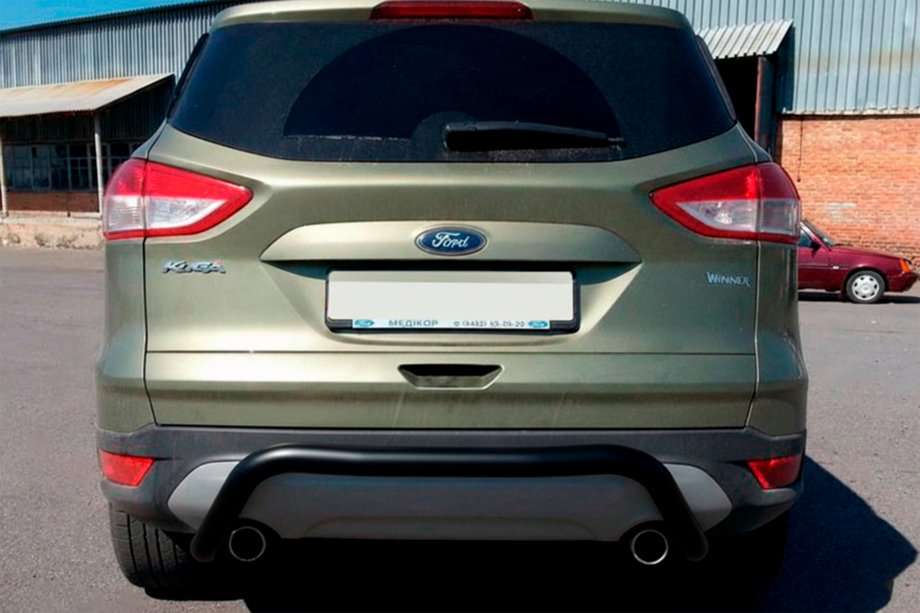 Ford Kuga/Escape 2013-2019 рр. Задня дуга AK007 Black (нерж) Фото 4
