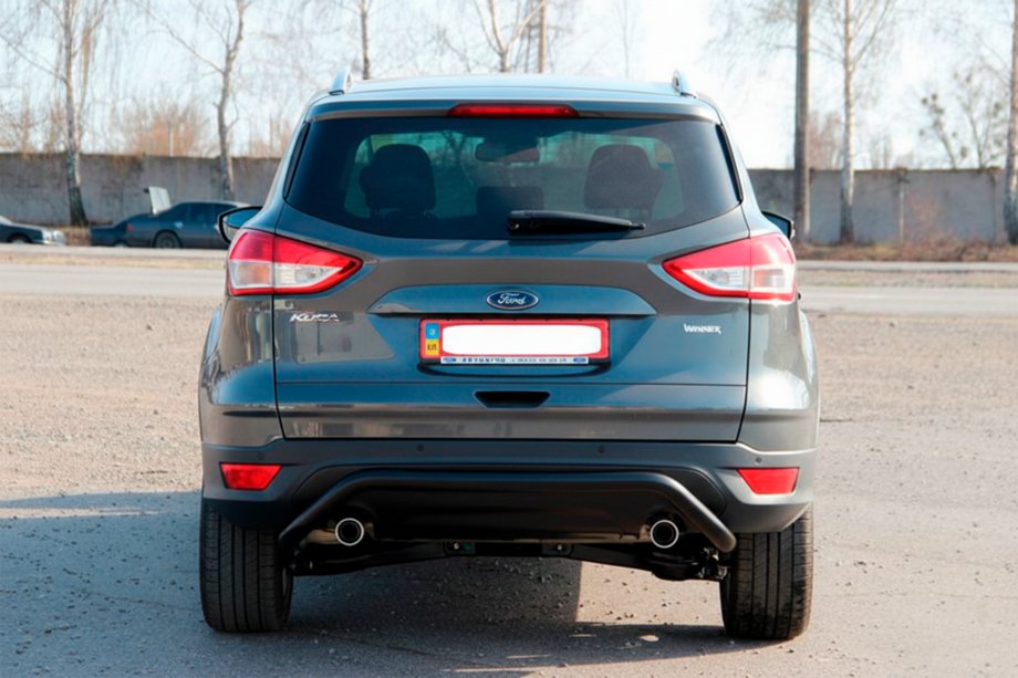 Ford Kuga/Escape 2013-2019 рр. Задня дуга AK007 Black (нерж) Фото 8