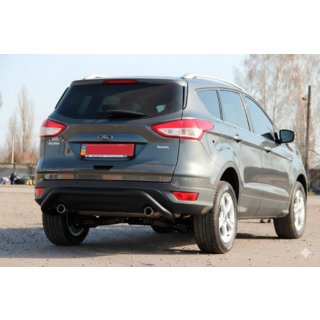 Задня дуга AK007 Black (нерж) Ford Kuga 2008-2013 рр. фото 2