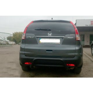 Задня дуга AK007 Black (нерж) Honda CRV 2012-2016 рр. фото 3