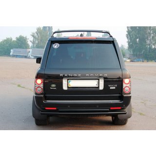 Задня дуга AK002-Подвійний Black (нерж.) Range Rover III L322 2002-2012 рр. фото 2