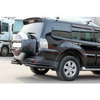 Задня дуга AK003 Подвійний Black (нерж.) Mitsubishi Pajero Wagon IV 2006-2021 рр. фото 2