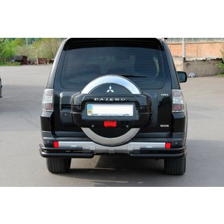 Задня дуга AK003 Подвійний Black (нерж.) Mitsubishi Pajero Wagon IV 2006-2021 рр. фото 3
