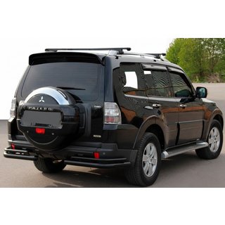 Задня дуга AK003 Подвійний Black (нерж.) Mitsubishi Pajero Wagon IV 2006-2021 рр. фото 1