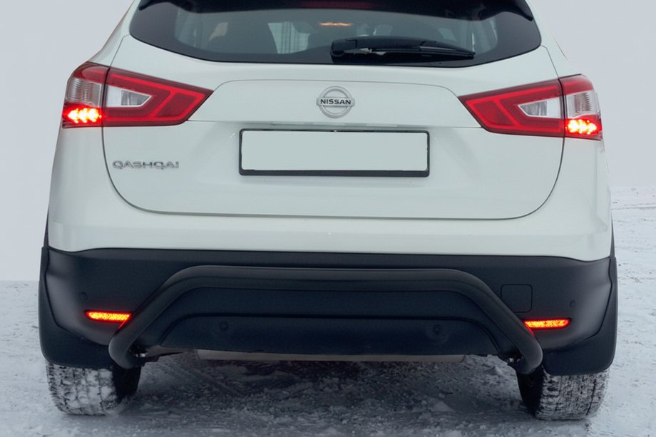 Nissan Qashqai 2014-2021 рр. Задня дуга AK007-1 Black (нерж) Фото 2