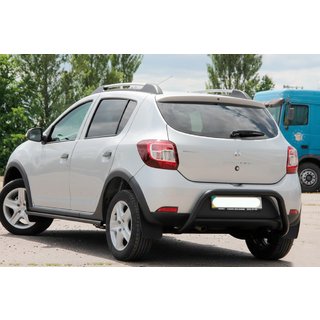 Задня дуга AK007 Black (нерж) Dacia Sandero 2013-2020 рр. фото 3