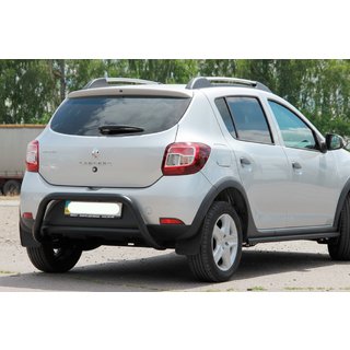 Задня дуга AK007 Black (нерж) Dacia Sandero 2013-2020 рр. фото 1
