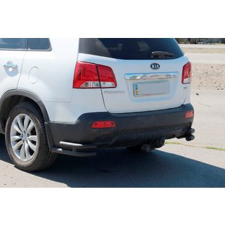 Задні подвійні куточки AK003-подвійний Black (нерж.) Kia Sorento II XM 2009-2014 рр. фото 1