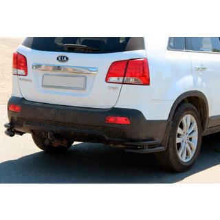 Задні подвійні куточки AK003-подвійний Black (нерж.) Kia Sorento II XM 2009-2014 рр. фото 3