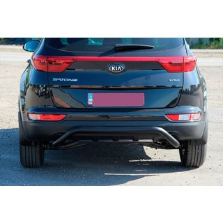 Задній захист AK007 Black (нерж) Kia Sportage 2015-2021 рр. фото 2