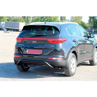 Задній захист AK007 Black (нерж) Kia Sportage 2015-2021 рр. фото 1