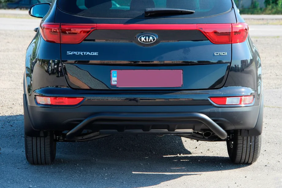 Kia Sportage 2015-2021 рр. Задній захист AK007 Black (нерж) Фото 2